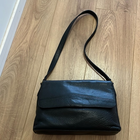 Black pebbled leather handbag - Picture 1 of 6